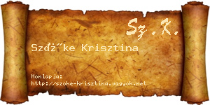 Szőke Krisztina névjegykártya