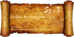 Szőke Krisztina névjegykártya
